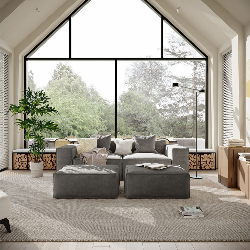 Metro Two Seater with Two Ottomans