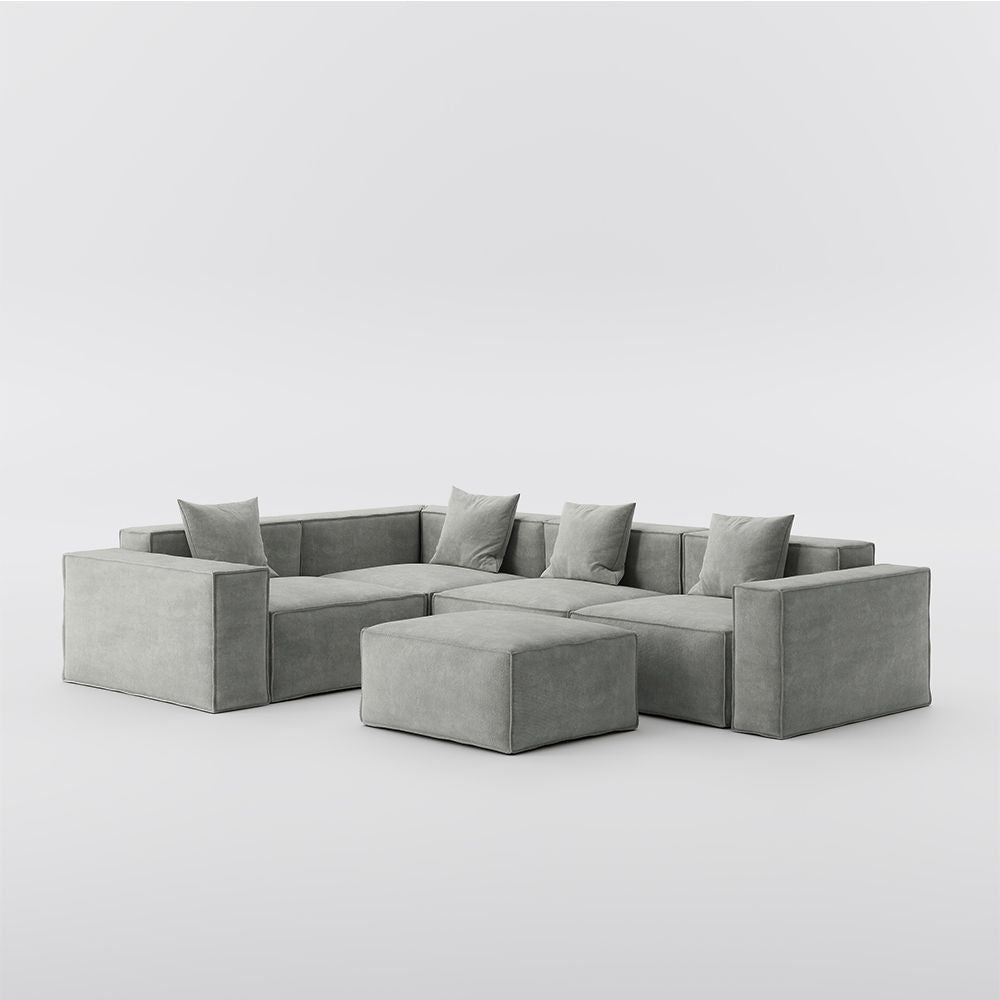 Metro Four Seater L Shape with Ottoman