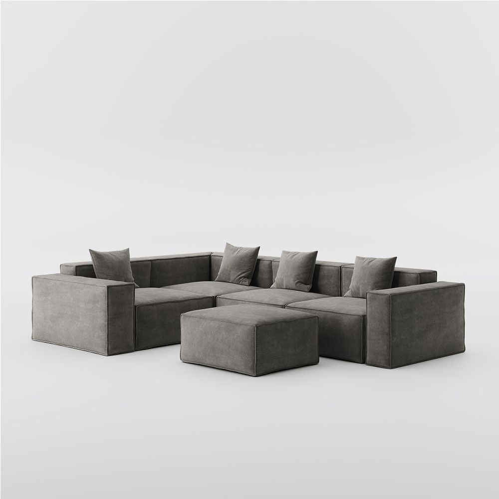 Metro Four Seater L Shape with Ottoman