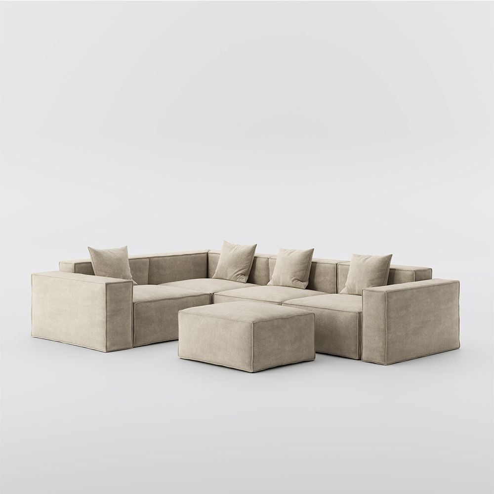 Metro Four Seater L Shape with Ottoman