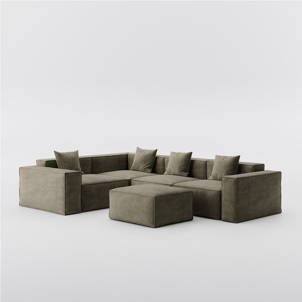 Metro Four Seater L Shape with Ottoman