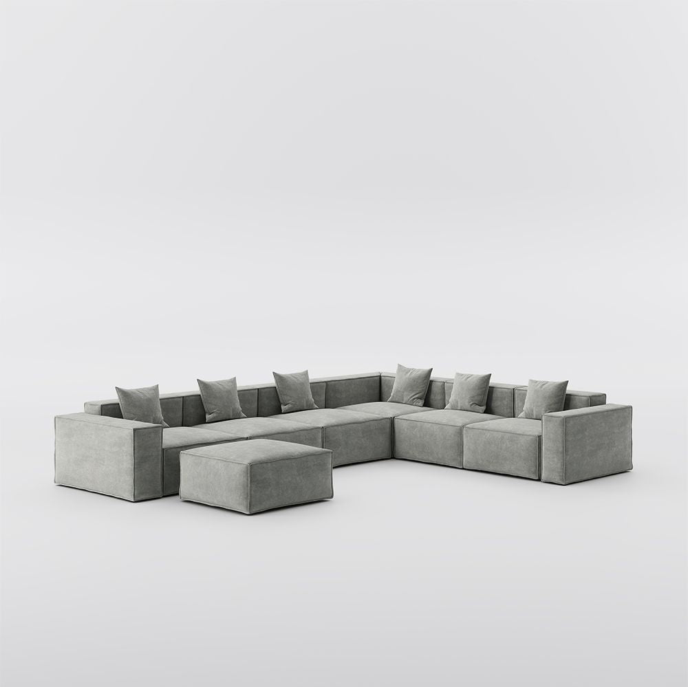 Metro Six Seater L Shape with Ottoman