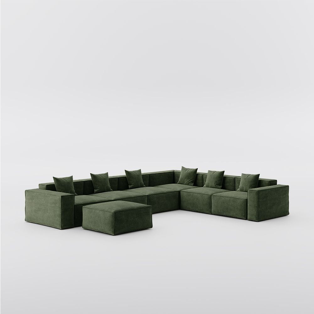 Metro Six Seater L Shape with Ottoman