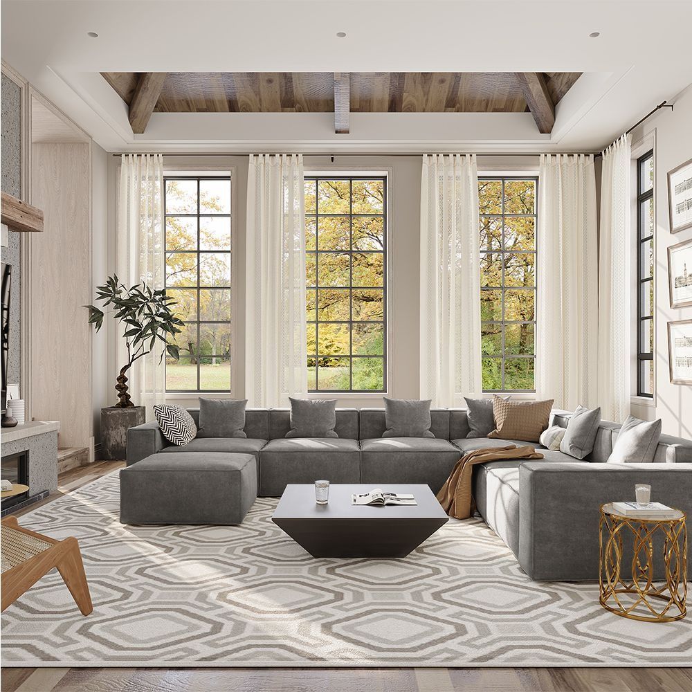 Metro Six Seater L Shape with Ottoman