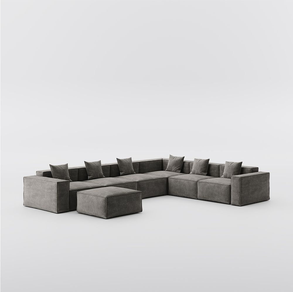 Metro Six Seater L Shape with Ottoman