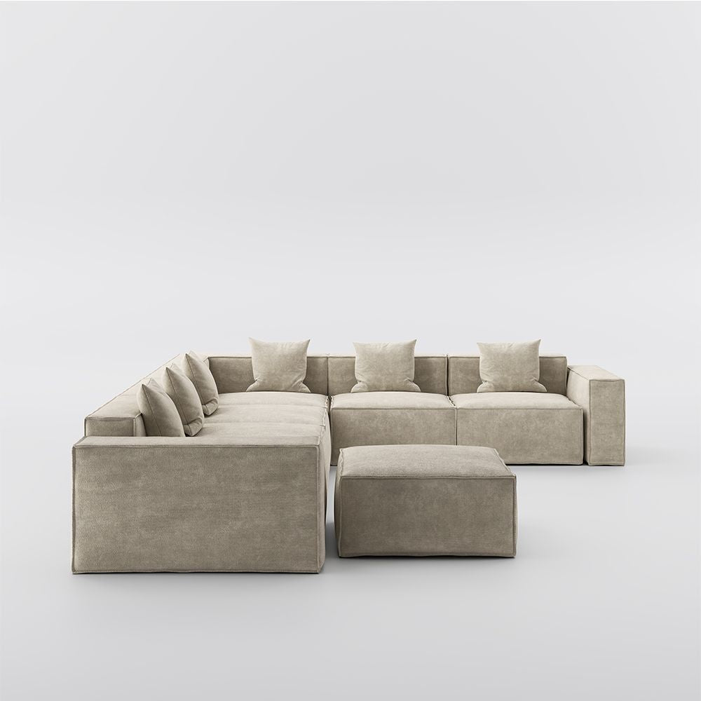 Metro Six Seater L Shape with Ottoman