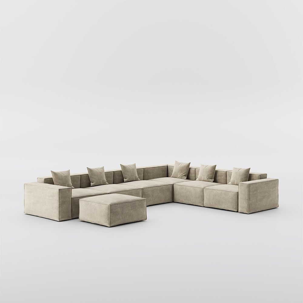 Metro Six Seater L Shape with Ottoman