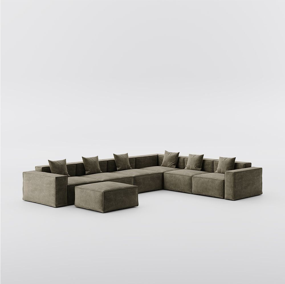 Metro Six Seater L Shape with Ottoman