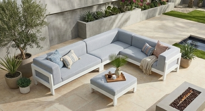 Metro Outdoor Sofa MOD1-White & Grey