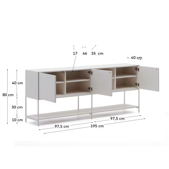 Urban 3 Door Sideboard (White)