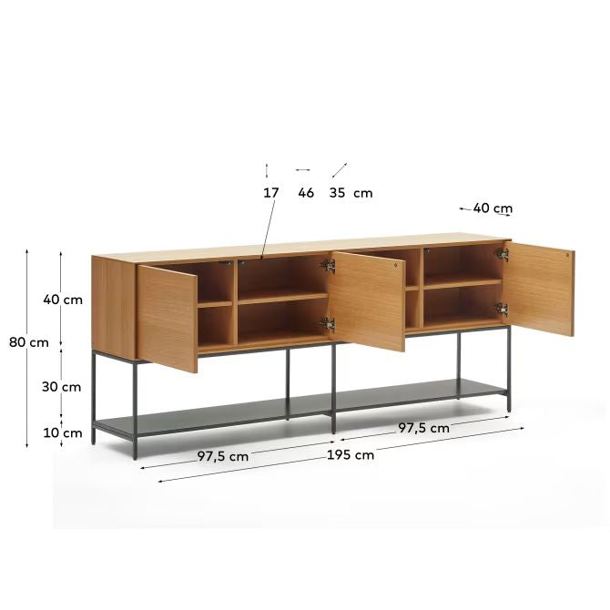 Urban 3 Door Sideboard (Natural)