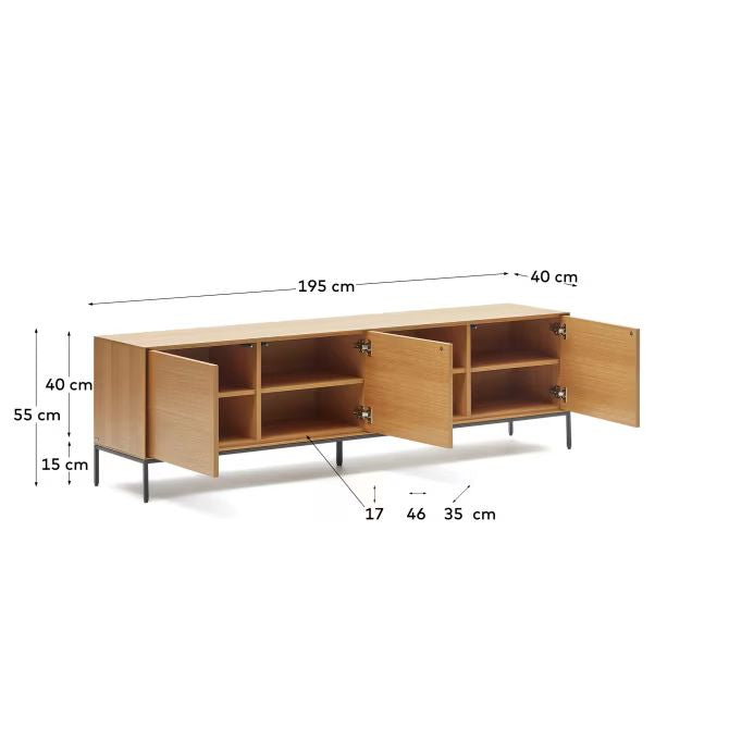 Urban 3 Door TV Unit (Natural)-USB8-N