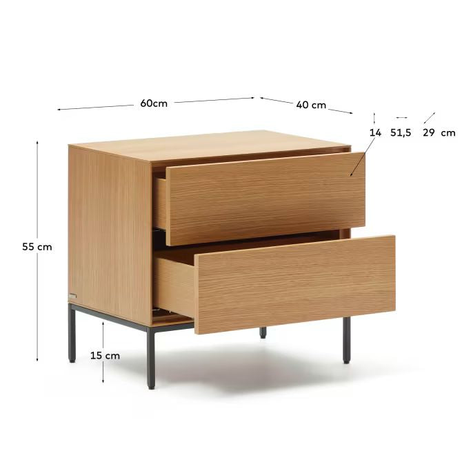 Urban Bedside Table (Natural)-USB-N