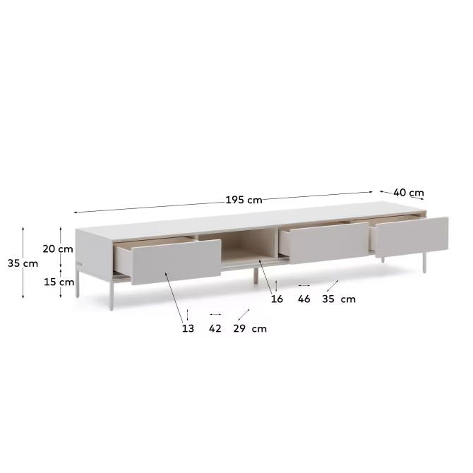 Urban Drawer TV Unit (White)-USB7-W