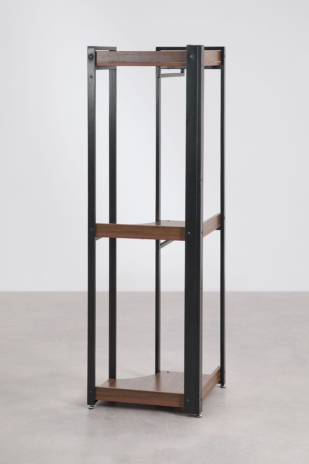 Urban Open Modular Wardrobe with 3 Pieces and Drawers in Steel and Wood
