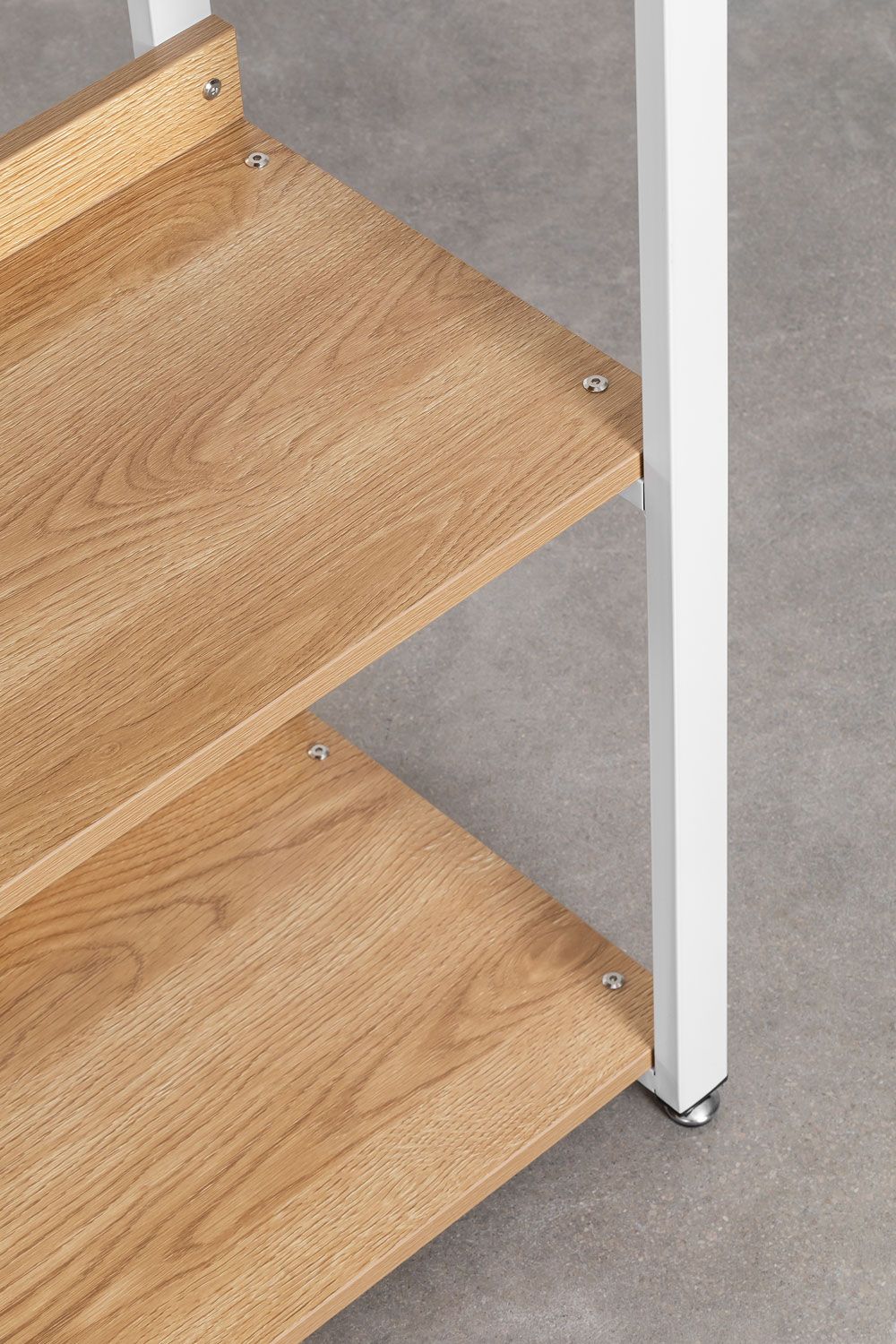 Urban Open Corner Modular Wardrobe with 3 Pieces and Drawers in Steel and Wood
