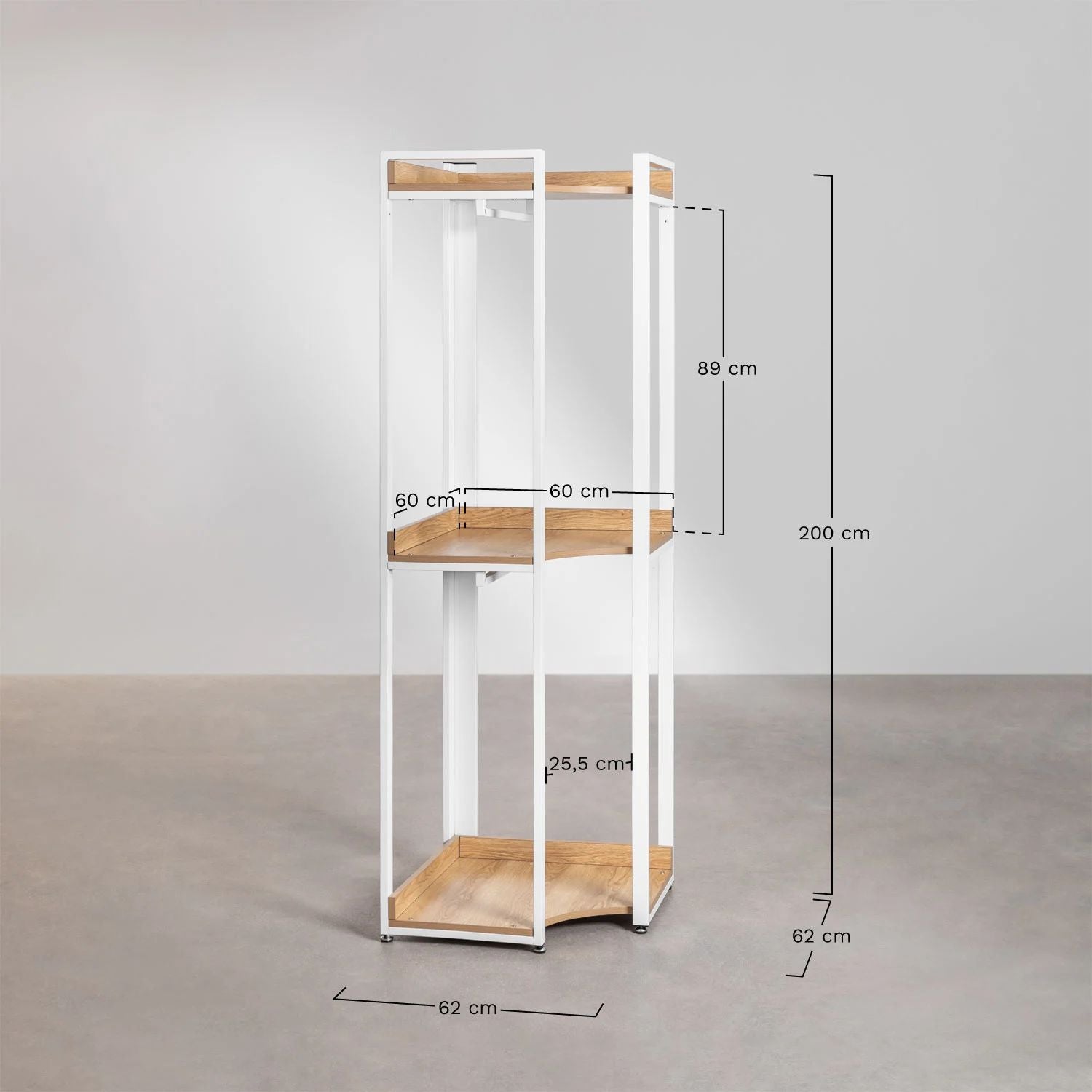 Urban Open Corner Wardrobe in Steel and Wood-USR4