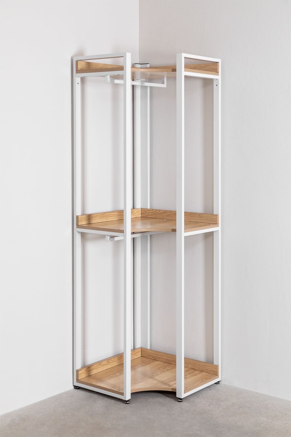 Urban Open Corner Wardrobe in Steel and Wood-USR4