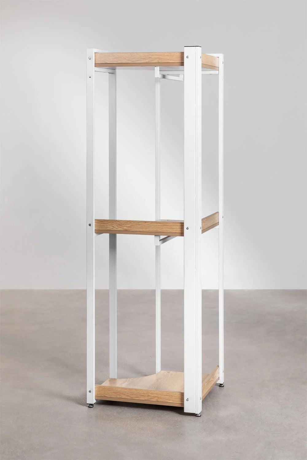 Urban Open Corner Wardrobe in Steel and Wood-USR4