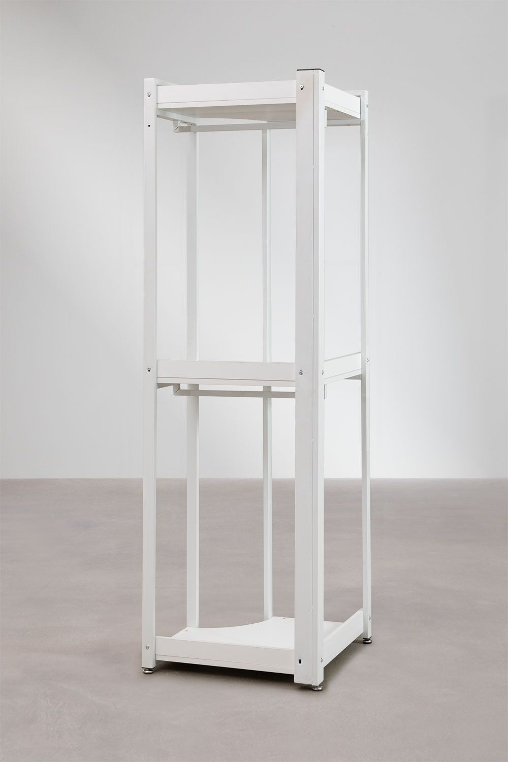 Urban Open Corner Wardrobe in Steel and Wood-USR4