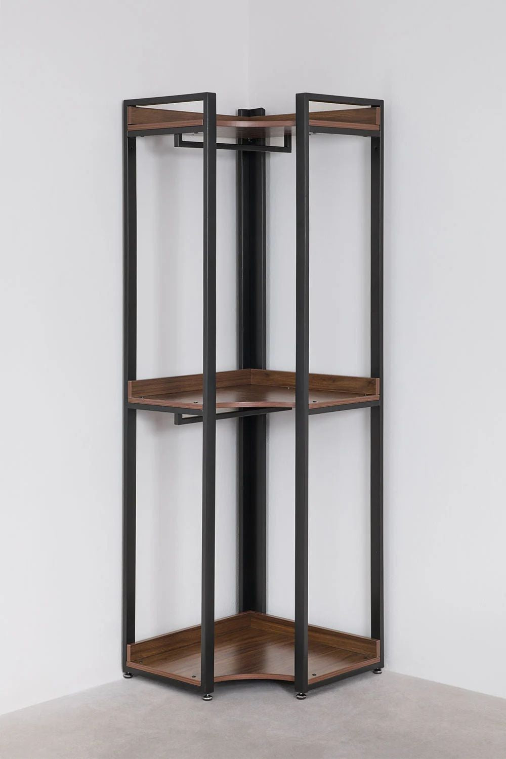Urban Open Corner Wardrobe in Steel and Wood