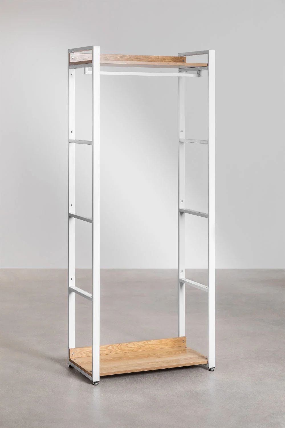 Urban Open Modular Wardrobe 2-Piece with Steel and Wood Rack