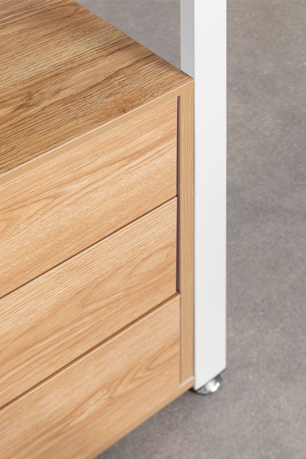 Urban Open Wardrobe with Steel and Wood Drawers-USR5