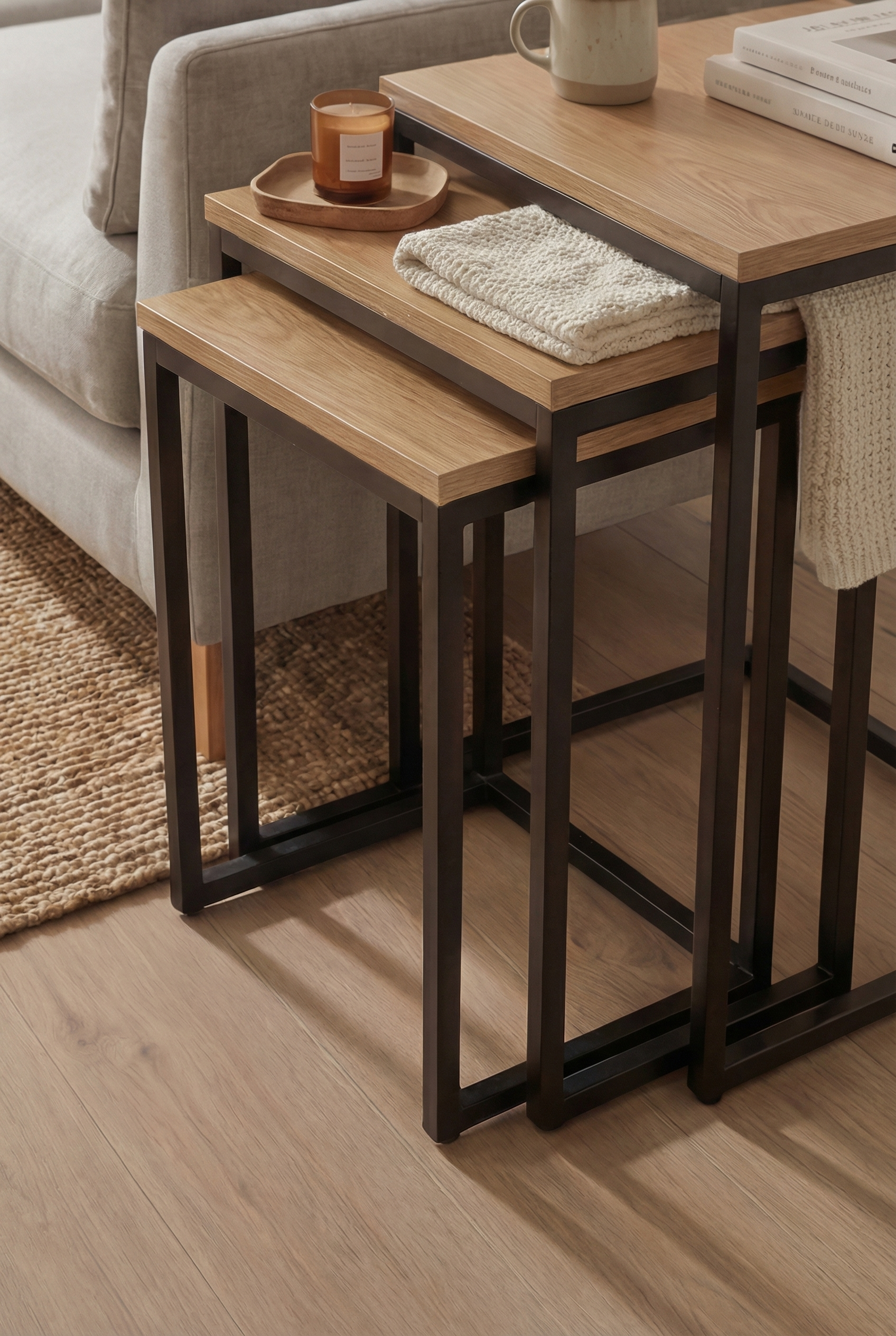 Kanso Nesting Side Tables KNS3-BN طقم متداخل