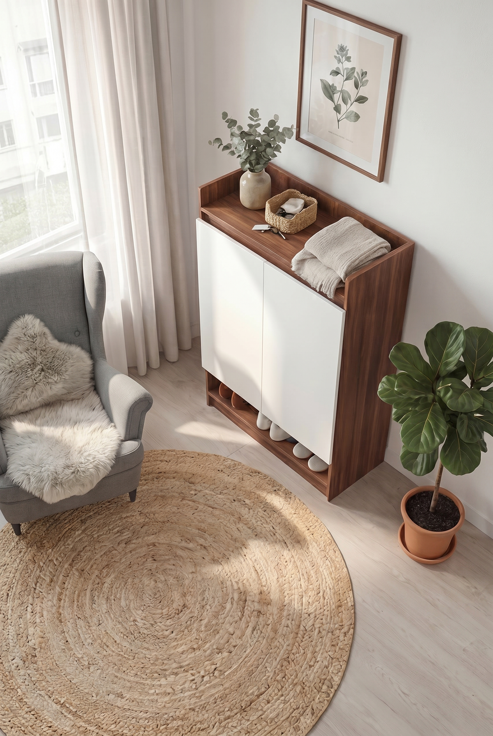 Block Shoe Cabinet SC5-BW- جزامه مودرن