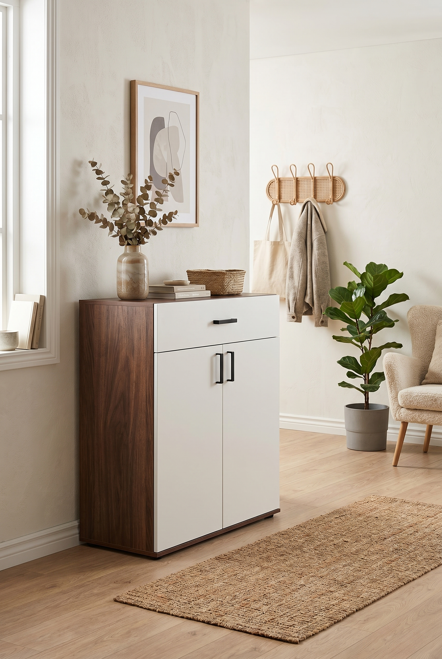 Block Shoe Cabinet SC7-BW- جزامه مودرن