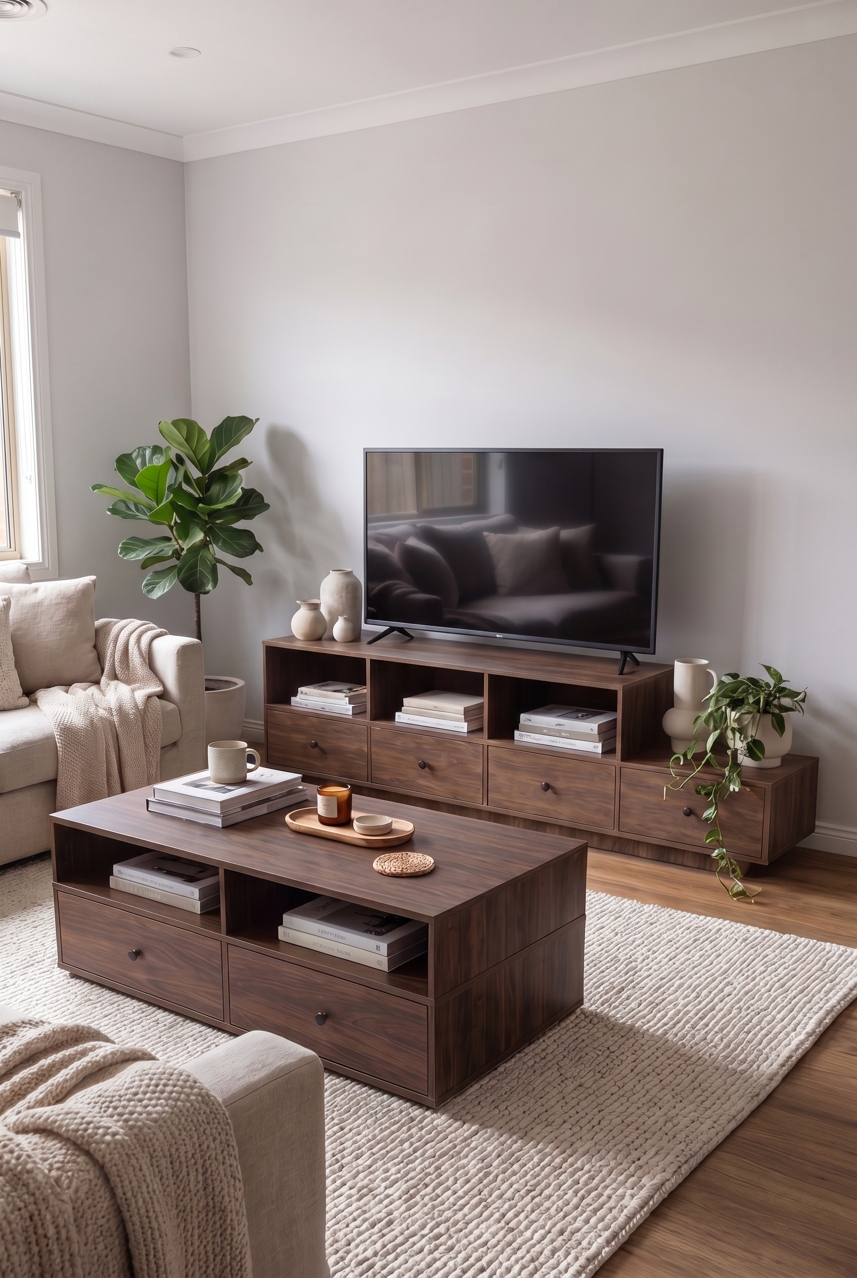 TV Unit & Coffee Table Set BT9 SET-BB - ترابيزة تليفزيون مع ترابيزة قهوة