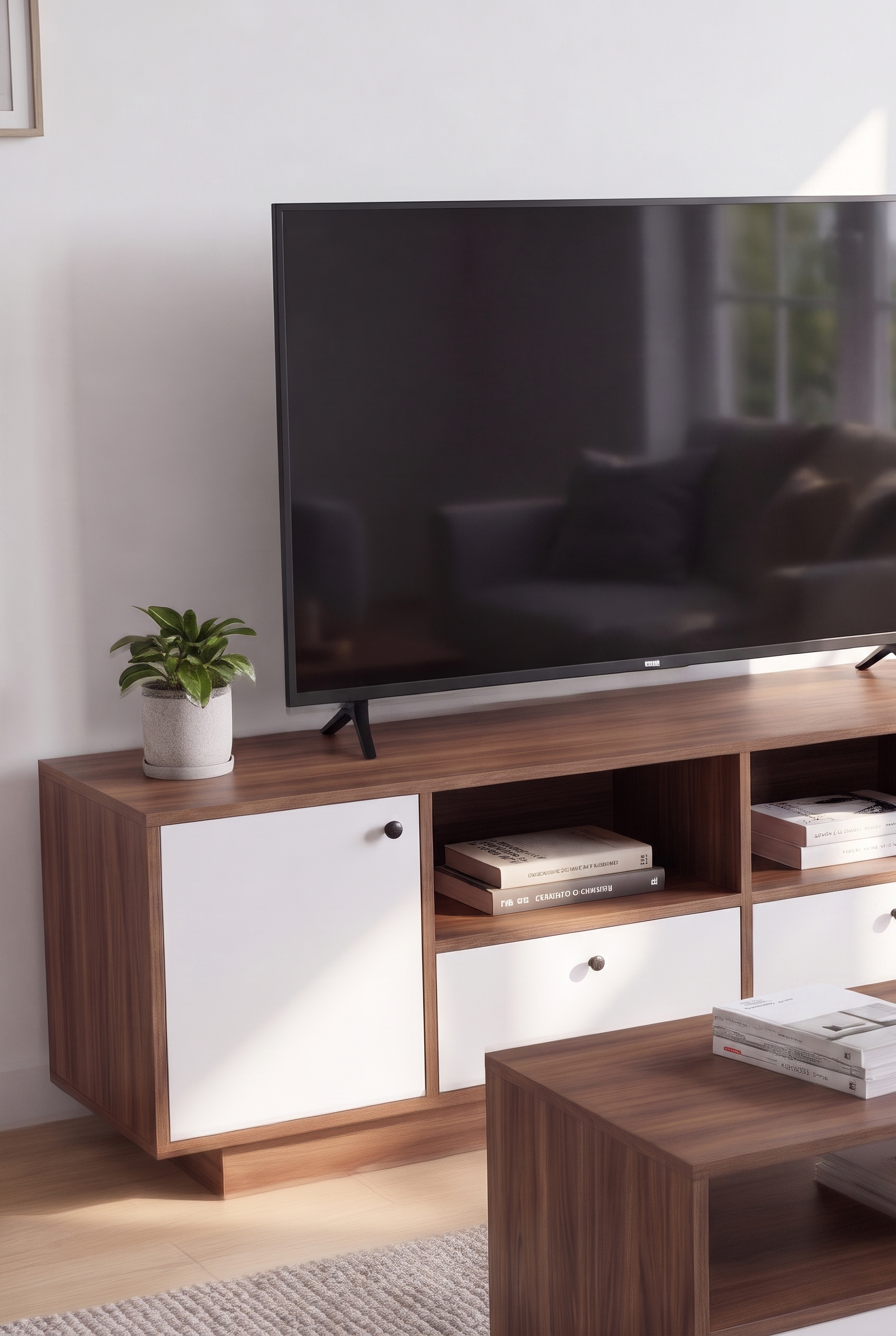 TV Unit & Coffee Table Set BT11 SET-WB - ترابيزة تليفزيون مع ترابيزة قهوة