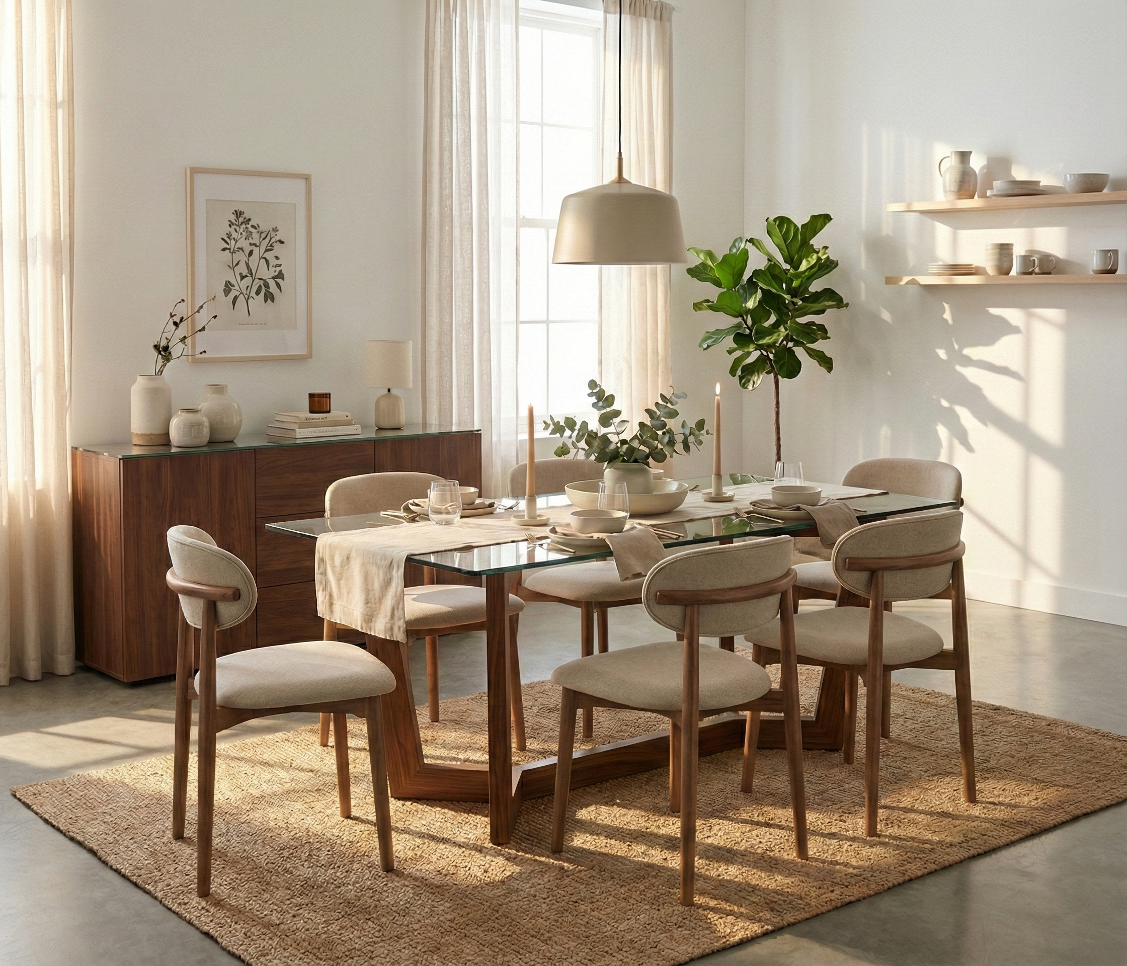 Silvana Dinning Room Set غرفه سفره مودرن سلفانا 6 كراسي