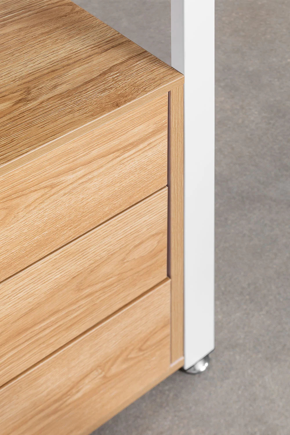 Urban Open Modular Wardrobe with 3 Pieces and Drawers in Steel and Wood-USR12