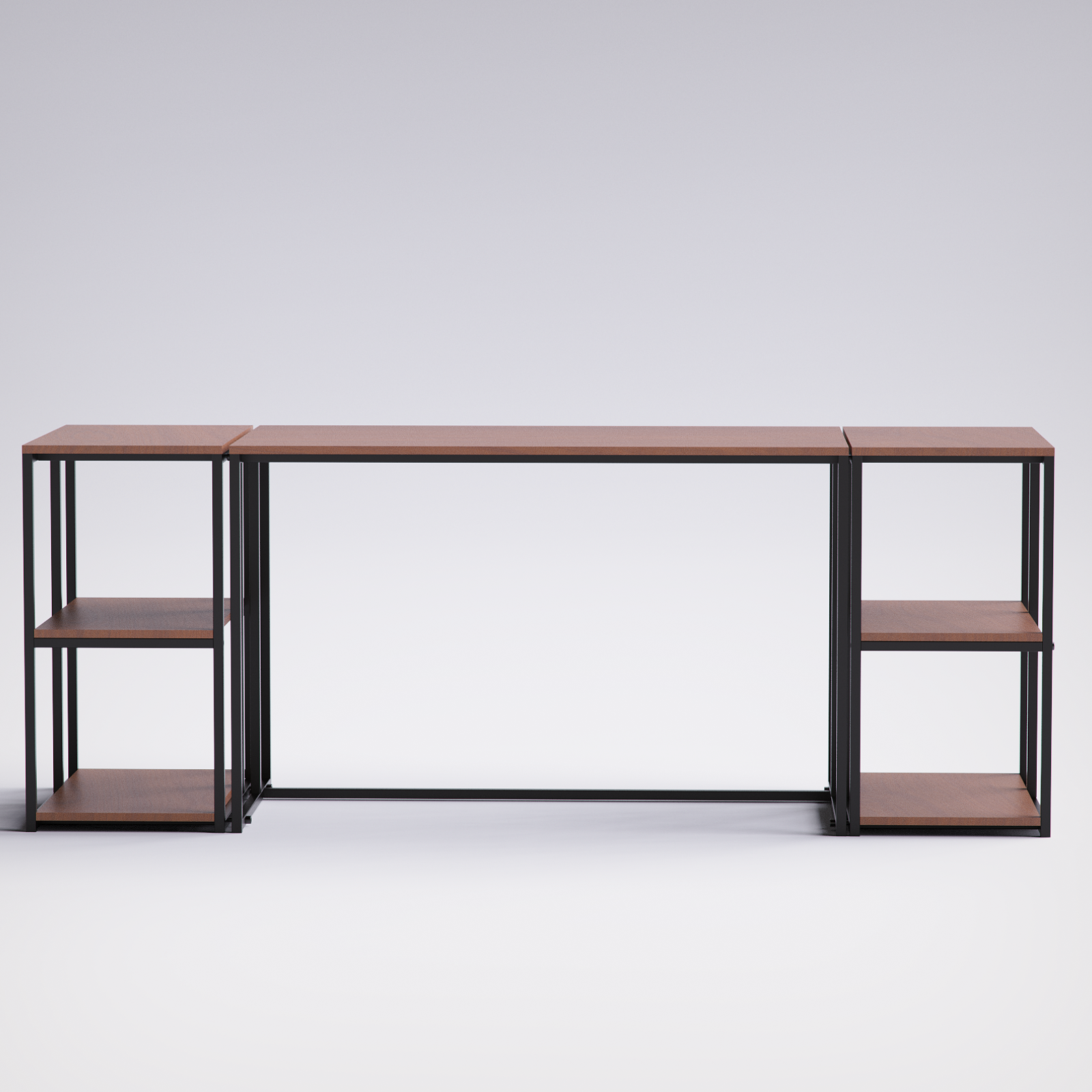 Block Desk  With Double Side Shelving -BD8-BB