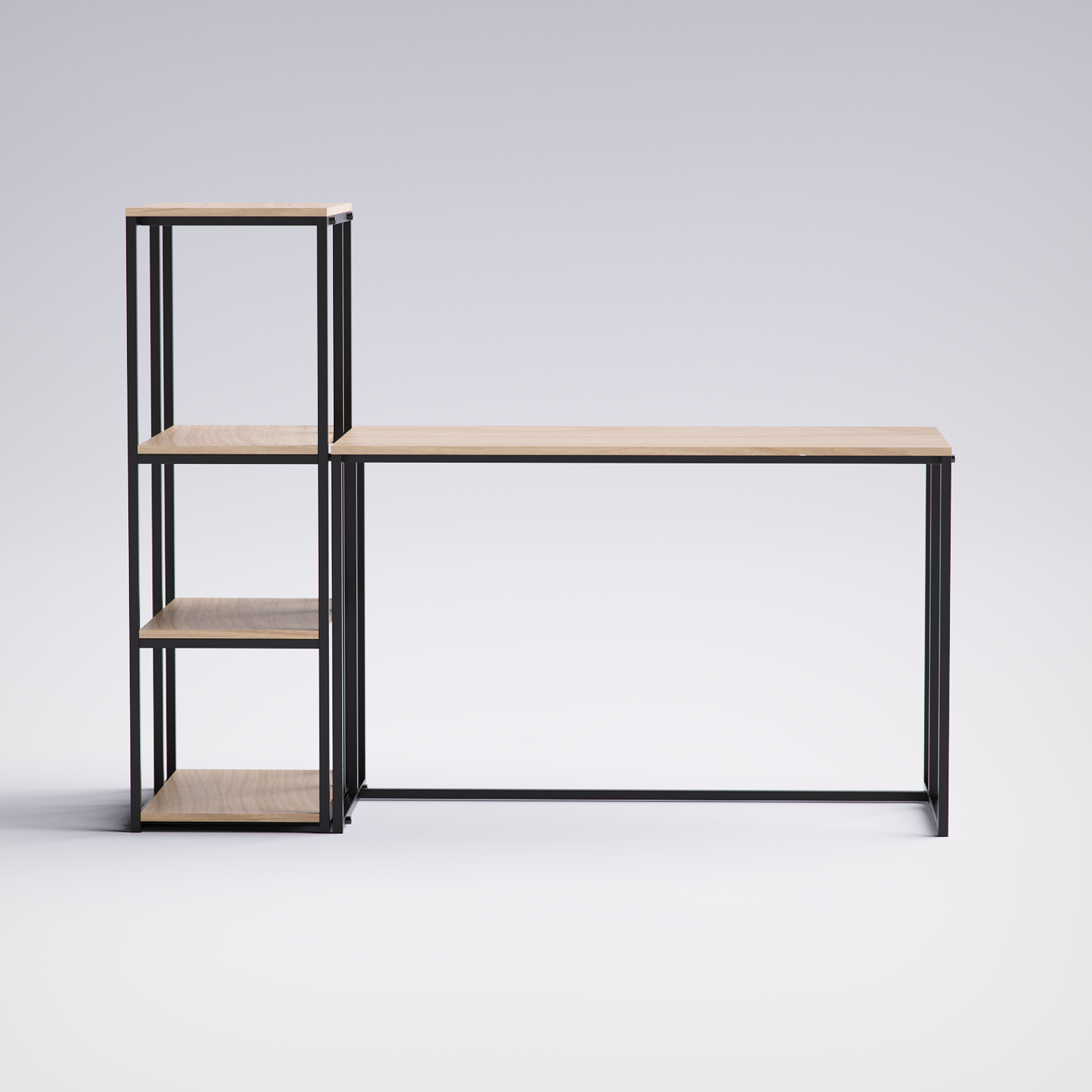 Block Desk  With Side Display -BD6-BN