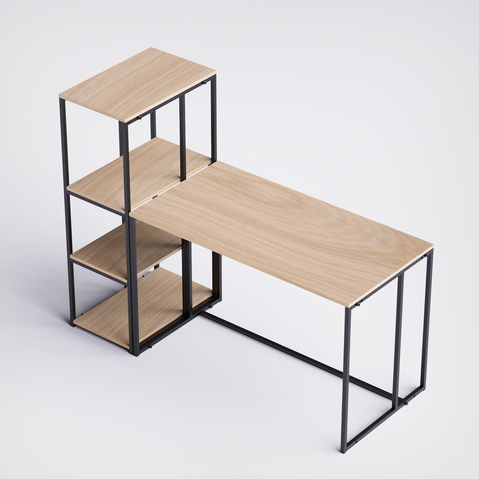 Block Desk  With Side Display -BD6-BN