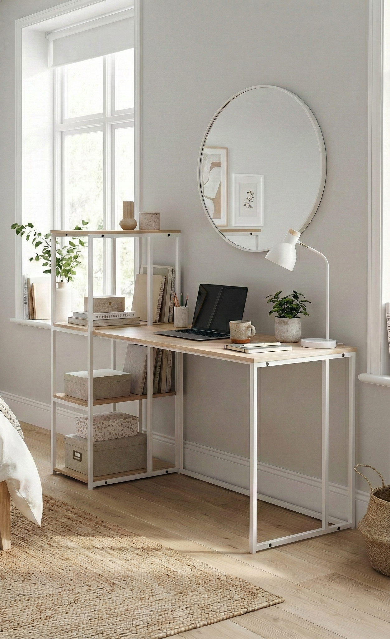 Block Desk  With Side Display -BD6-WN