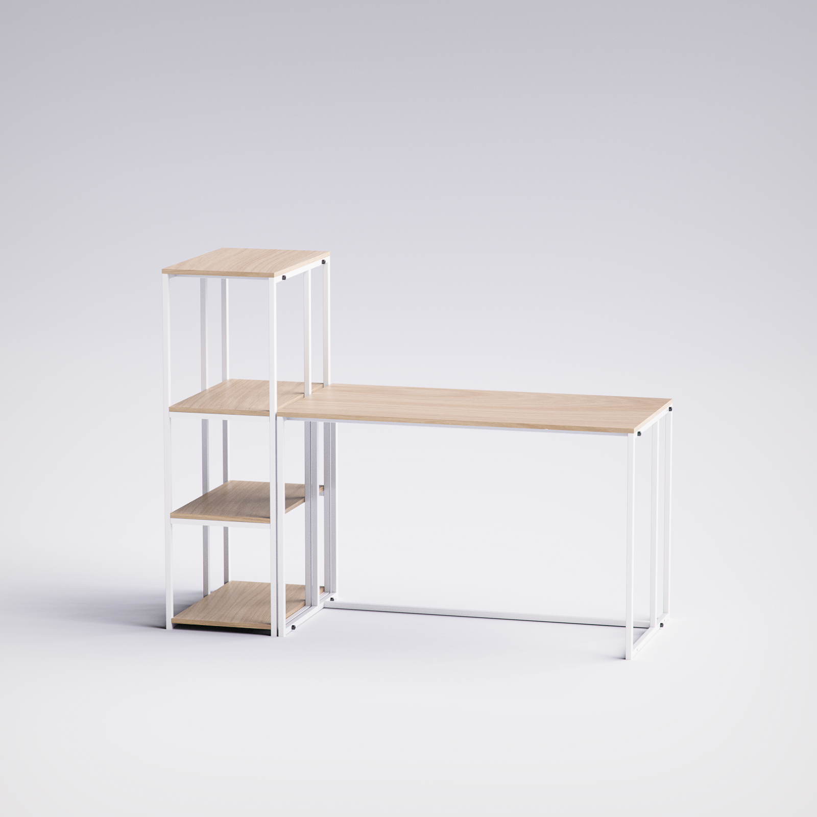 Block Desk  With Side Display -BD6-WN