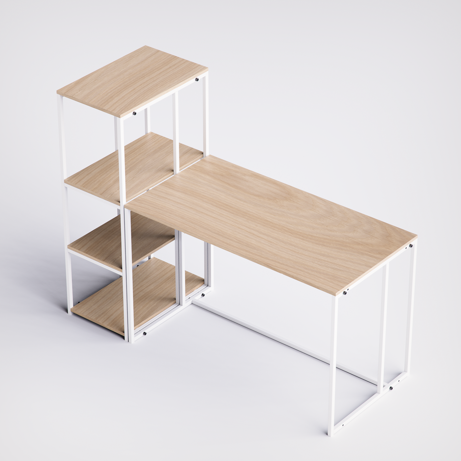 Block Desk  With Side Display -BD6-WN