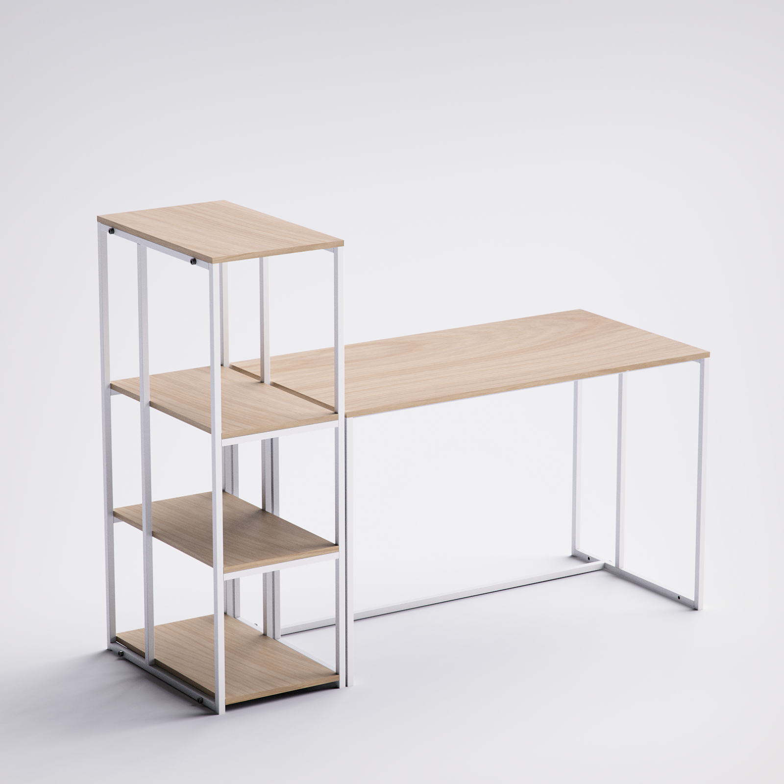 Block Desk  With Side Display -BD6-WN