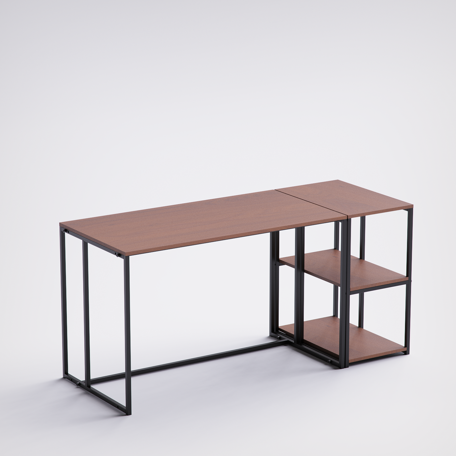 Block Desk  With Side Shelving -BD5-BB