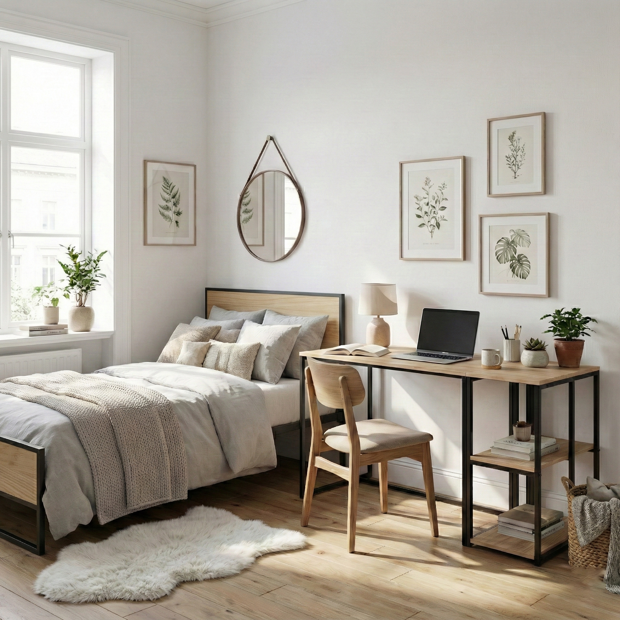 Block Desk  With Side Shelving -BD5-BN