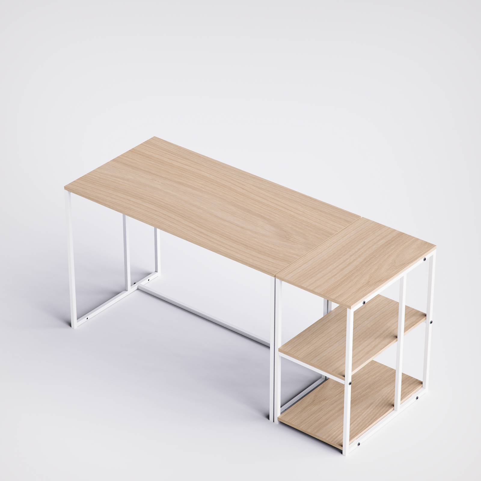 Block Desk  With Side Shelving -BD5-WN