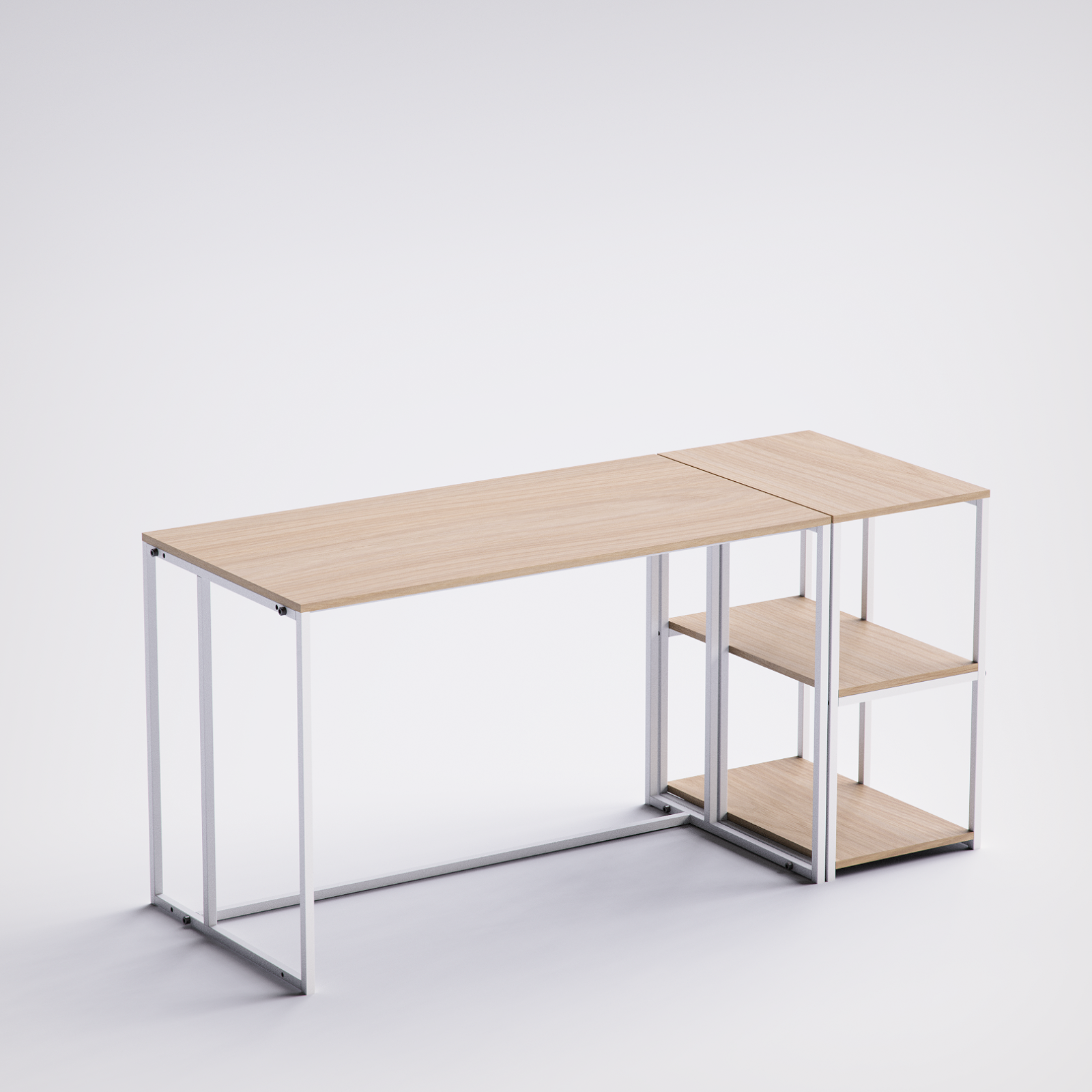 Block Desk  With Side Shelving -BD5-WN