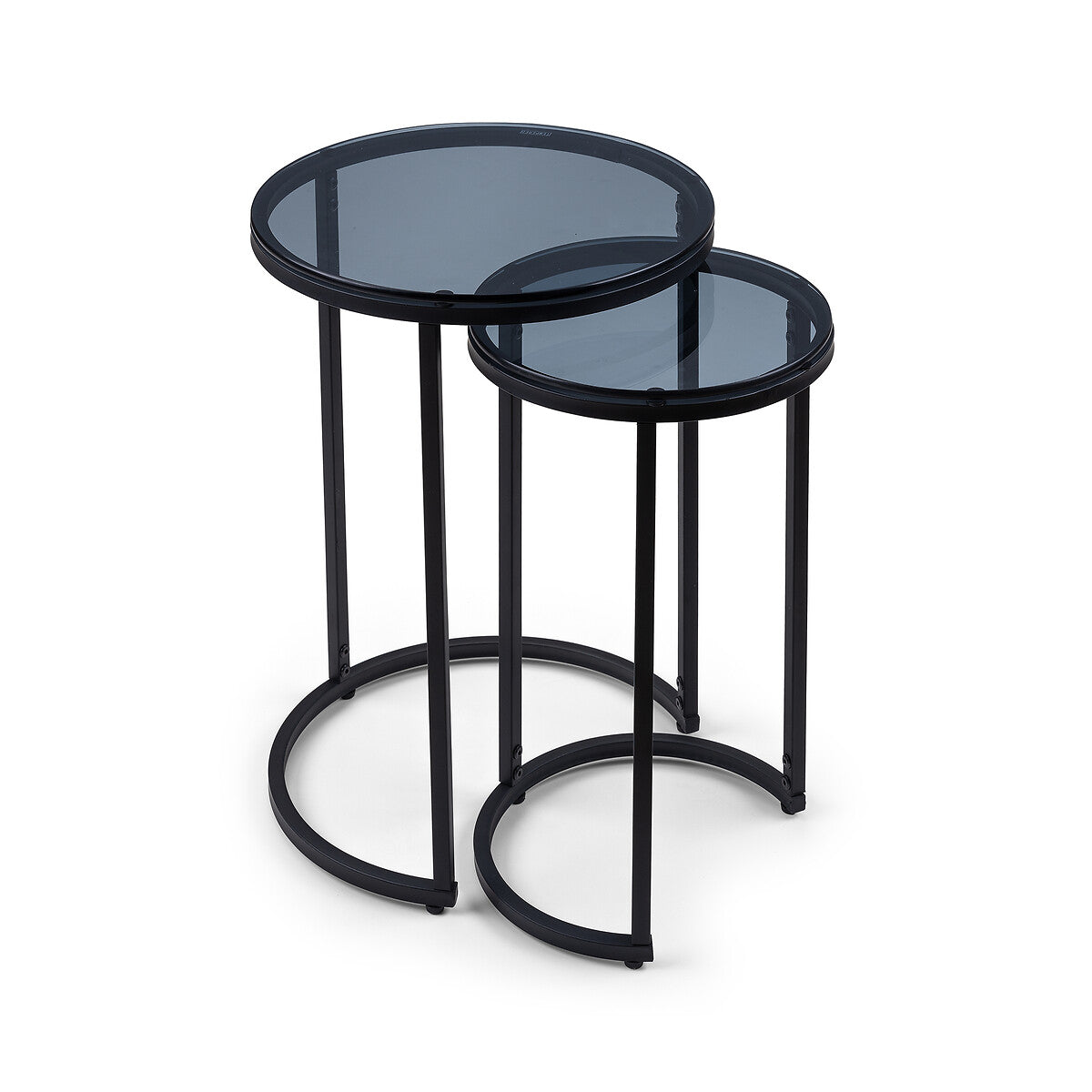Drift Smoked Glass Side Coffee Table Nest (Set of 2)