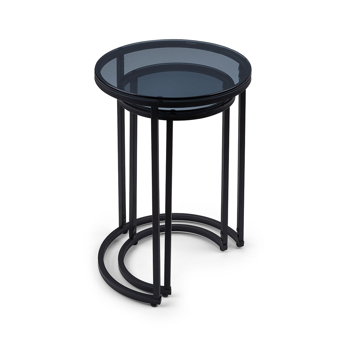 Drift Smoked Glass Side Coffee Table Nest (Set of 2)