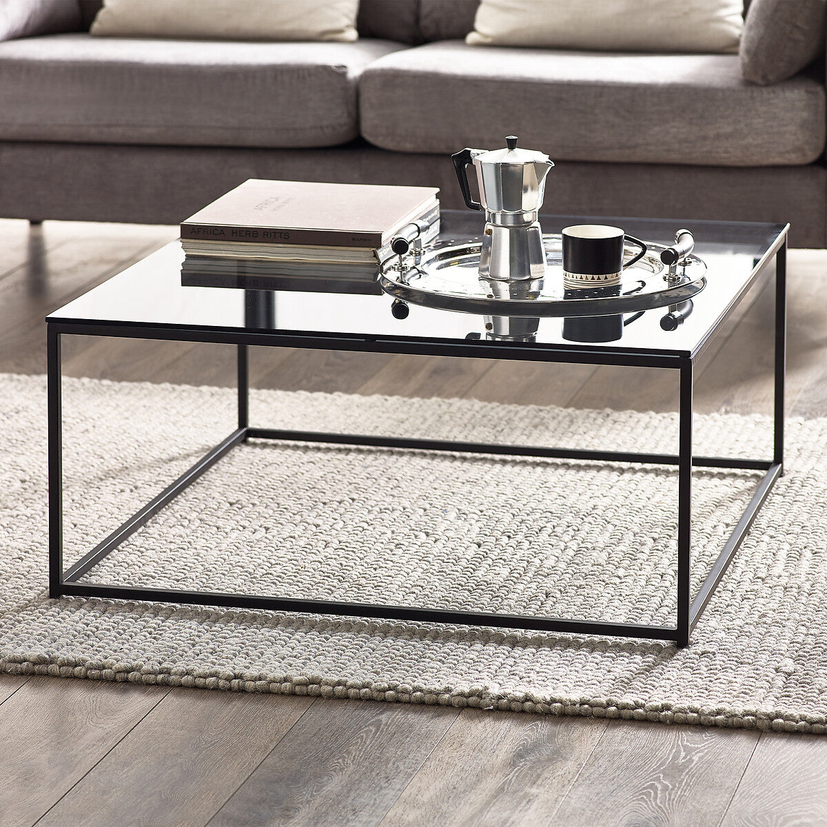 Drift Square Smoked Glass Coffee Table