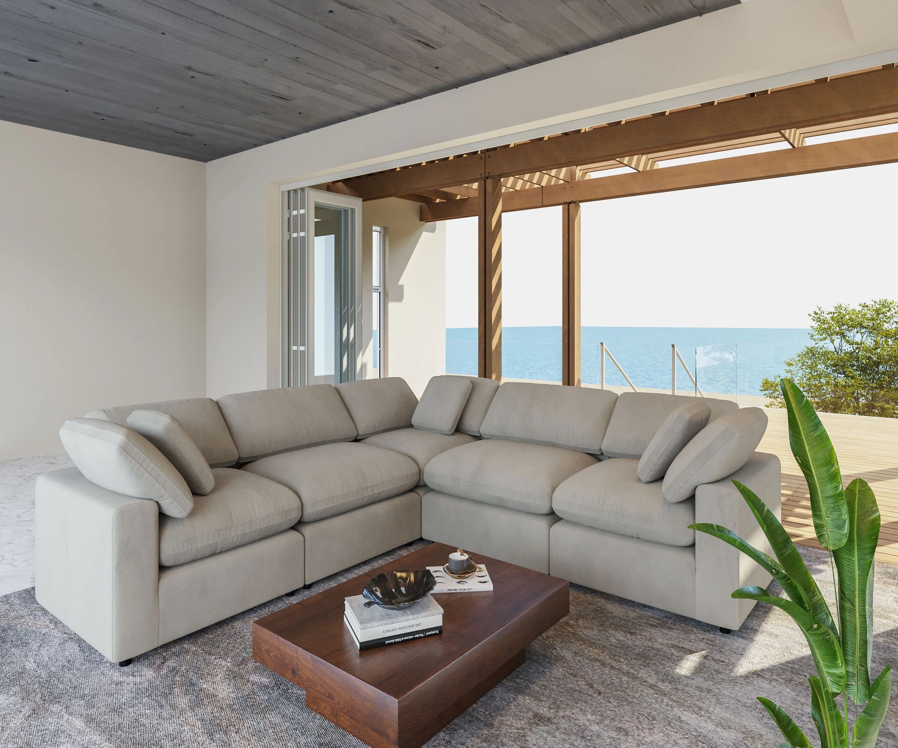 Fold Five Seater L Shape