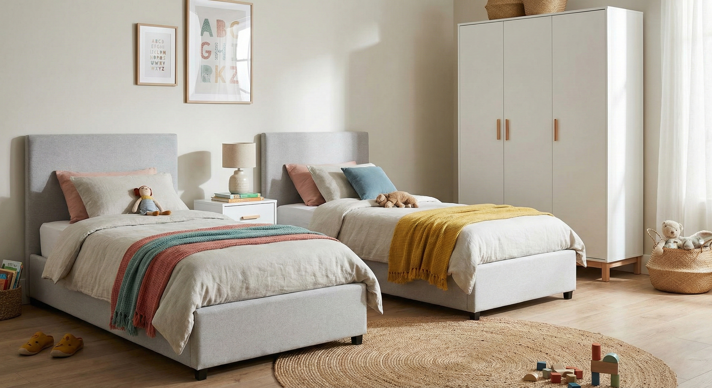 Fold  Double Bed Kids Bedroom KRD3-S-W غرفه نوم اطفال مودرن